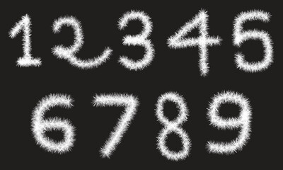  Sparkling Snowflake Numbers Font PNG Transparent.