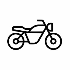 Fototapeta premium Motorcycle. Minimal bike with frame, 2 wheels, and simple handlebars. No engine details