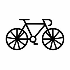 Road Bike. Thin-framed bicycle with drop handlebars and spoked wheels (8 lines per wheel)