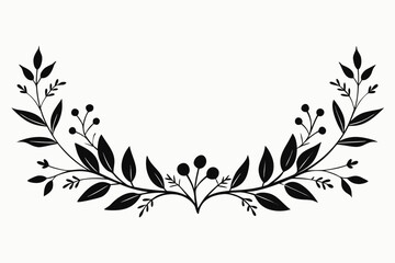  delicate black   white botanical border   elegant