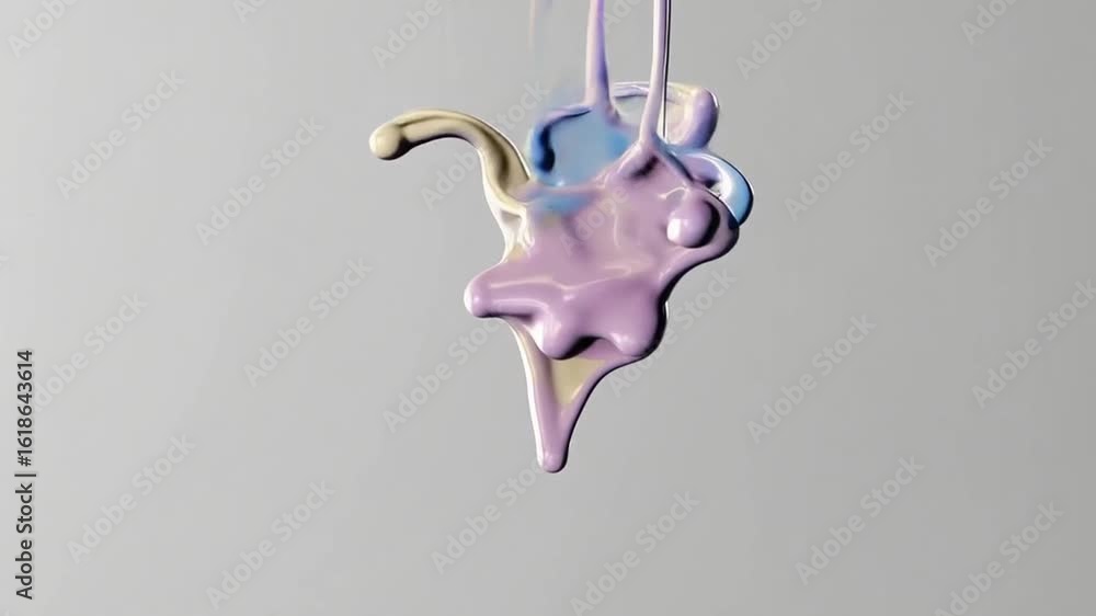 Poster abstract colorful paint dripping forming a unique and interesting shape