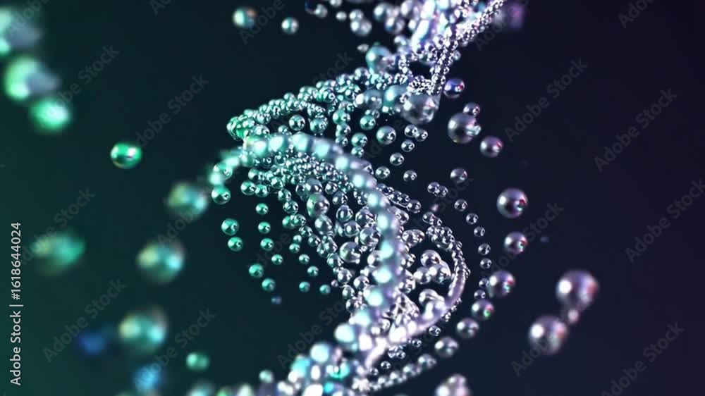 Poster dna structure, a science and technology representation. the helix is made up of multiple connected s