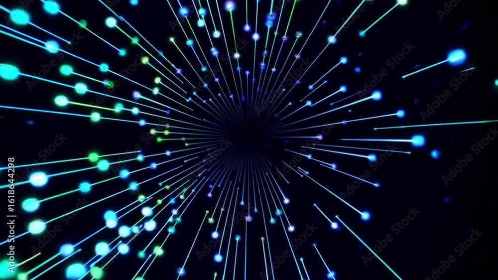 Poster abstract tunnel of vibrant light streams, creating a sense of depth and movement. this captivating v