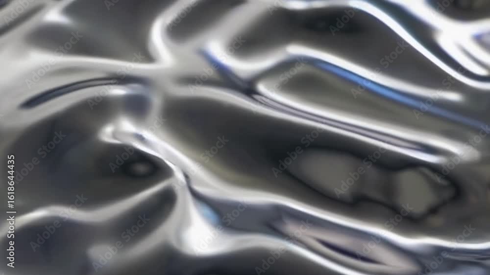 Poster abstract metal liquid surface with flowing metallic patterns