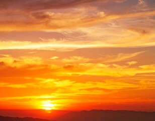 Fototapeta premium Dramatic sunset sky with clouds