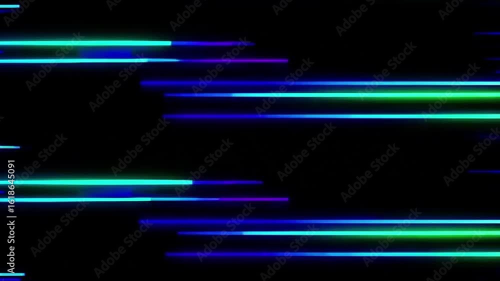 Poster dynamic lines of vibrant neon lights streaking across a black backdrop, creating a sense of movement