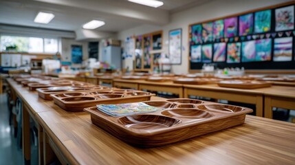 Classroom Art Supplies and Wooden Paint Palettes for Creative Learning Environments