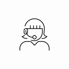 customer service headset icon sign vector
