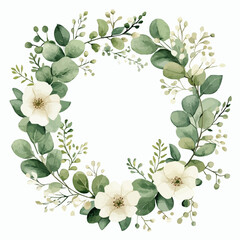 watercolor flower and leaves for decoration generative AI
