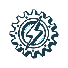 Power Automation: Gear with Lightning Bolt Icon Ad Automation Gear with a lightning bolt inside
