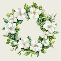 watercolor flower and leaves for decoration generative AI