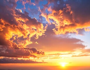 Fototapeta premium Dramatic sunset sky with vibrant clouds