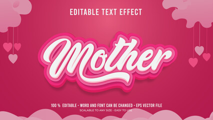 mother editable text effect