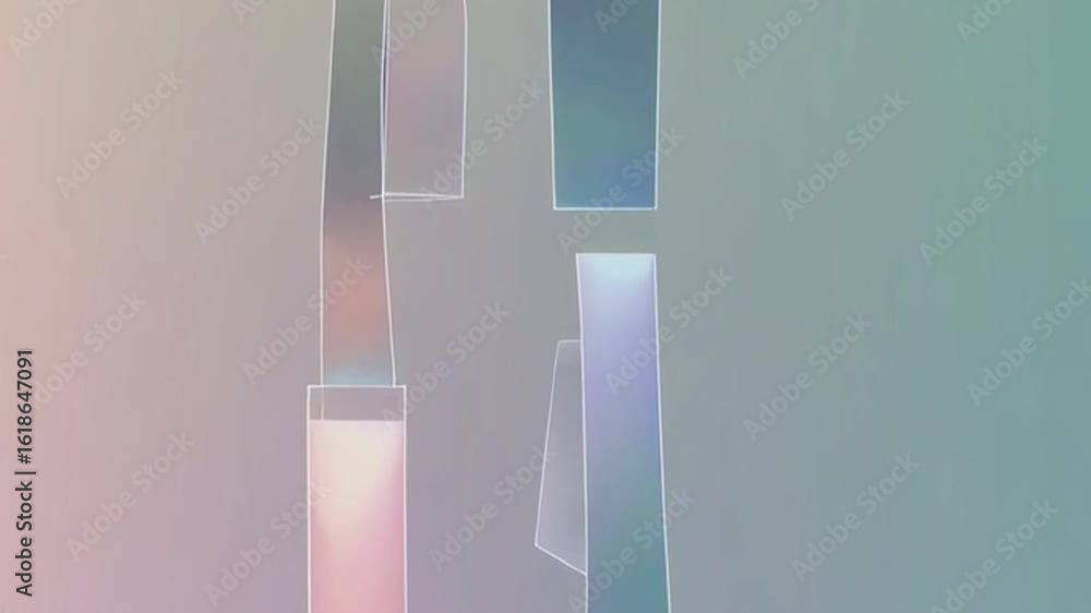 Poster abstract geometric shapes and lines in pastel colors creating a modern design. the image evokes a se