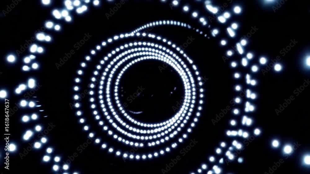 Poster abstract spiral of glowing points in a dark space, showcasing a mesmerizing pattern