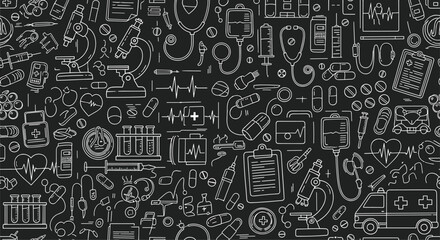 Abstract geometric patterns with repeating organic shapes in a monochromatic palette