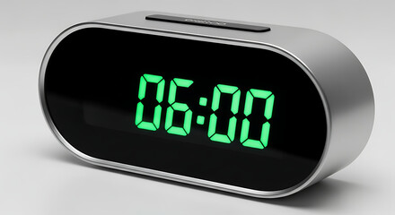 Modern Digital Clock Displaying Time at 6:00