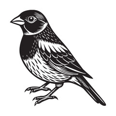 Finch Bird silhouette vector illustration logo design sticker 
