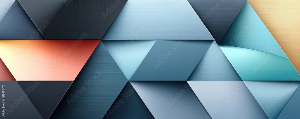 Poster abstract composition of geometric and gradient colored triangles