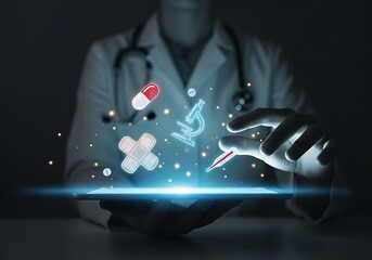 Doctor uses futuristic hologram technology for medical research and healthcare