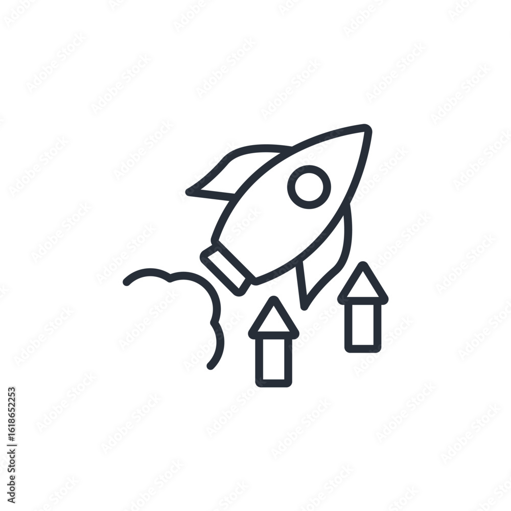 Poster startup icon. vector.editable stroke.linear style sign for use web design,logo.symbol illustration.