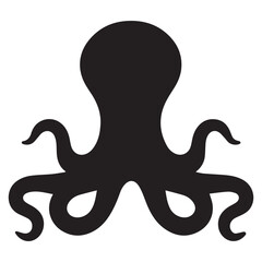 Silhouette Style Vector Minimal Octopus Logo Design – Creative and Modern Graphic Template for Marine Brands, Tech Startups, Seafood Businesses, Ocean Conservation, and Professional Branding in EPS Fo