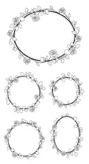 Obraz premium Intricate circular abstract art designs featuring delicate floral motifs and geometric patterns on a white background
