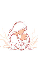 A tender embrace a motherly bond cherishing her newborn child with gentle affection