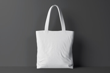 White Tote Bag Mockup isolated on black background, ready for use.