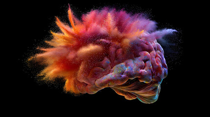 Fototapeta premium Colorful Brain Explosion Abstract Design