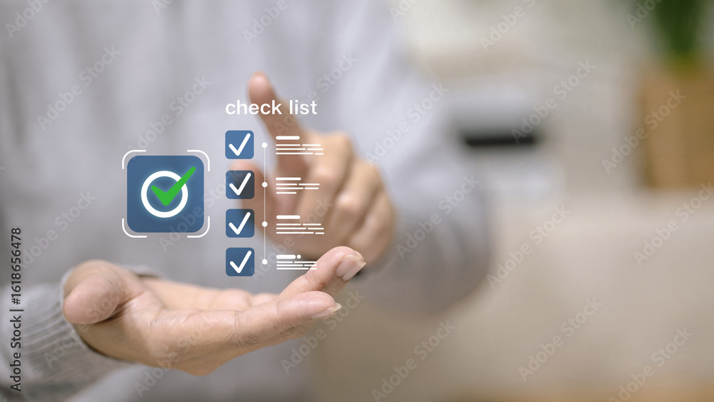 Poster digital checklist and task management in virtual interface