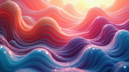 Vibrant Abstract Swirls of Color and Light Creating a Dreamy Landscape