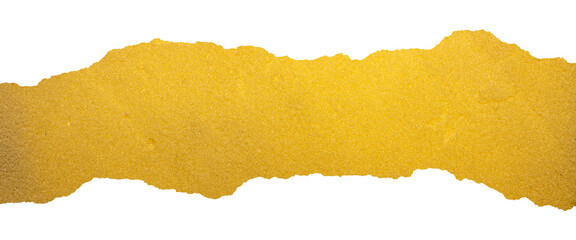 Torn Edges of Yellow Sponge or Foam Material, Porous and Soft, Ideal for Cleaning Visuals, or Abstract Design Use.