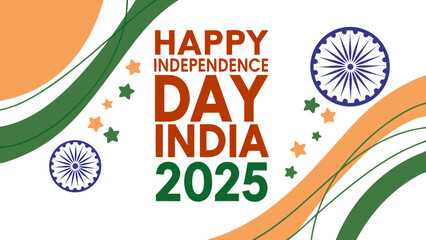 Indian Independence Day India Celebration with Tricolor Flag and Patriotic Symbols
