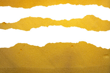 Torn Edges of Yellow Sponge or Foam Material, Porous and Soft, Ideal for Cleaning Visuals, or Abstract Design Use.