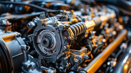 Vehicle engine closeup