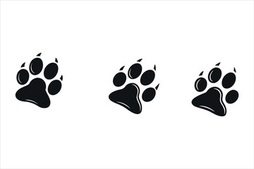 Dog paw print pattern illustration on white background
