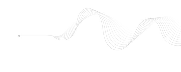 Abstract white and gray background. Abstract linear flowing particles future technology concept abstract wave curve lines banner.  