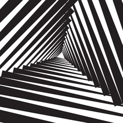 abstract illusionist blend line triangle abyss pattern art.