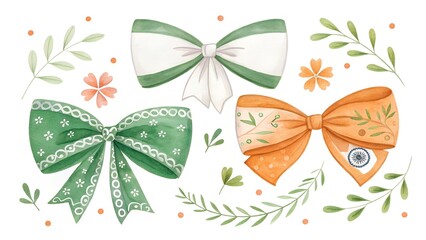 butterflies on a green background
