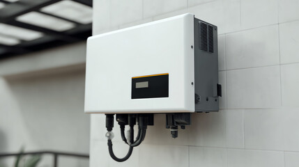 Wall-mounted power inverter for solar energy.