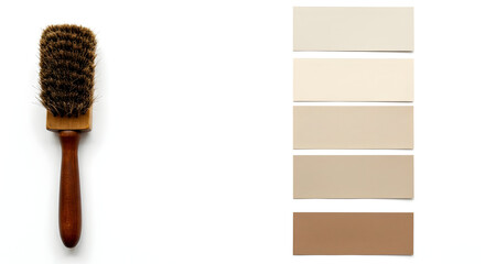 Wooden Bristle Brush Neutral Color Palette Guide
