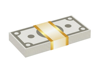 Stack of money isolated on transparent background
