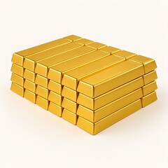 Stack of gold isolated on white background. Abundance, wealth, and luxury concept. Financial, investment, banking, luxury, or wealth-related contexts.	