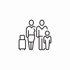 family travel suitcase icon sign vector