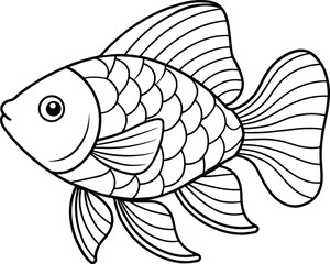 Gourami fish cartoon illustration perfect for kids’ marine learning resources and colorful ocean themed books