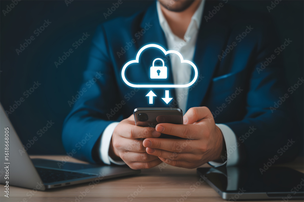Poster secure cloud computing and data storage security concept