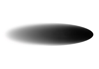 Abstract glowing oval shape with soft light and shadow effects isolated on transparent background