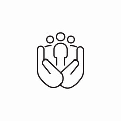people care hands icon sign vector