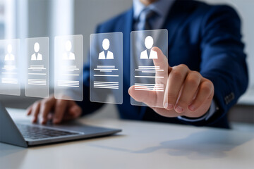 Concept of human resources, online recruitment, and talent acquisition.